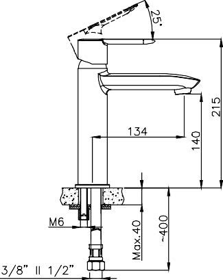 NOVA EV - Lea Medium Basin Faucet - Image 2