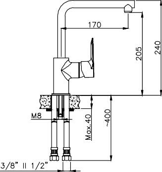 NOVA EV - Lea Basin Faucet W. Swivel Spout - Image 2