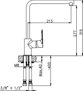 NOVA EV - Lea S. Kitchen Faucet with Swivel Spout
