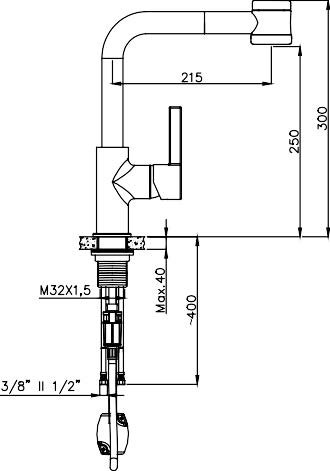 Kelvin T Pull Out Kitchen Faucet