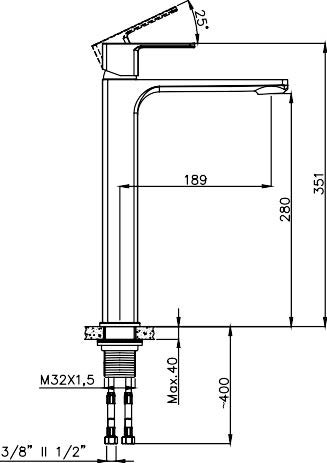 NOVA EV Bloc Tall Basin Faucet - Image 3