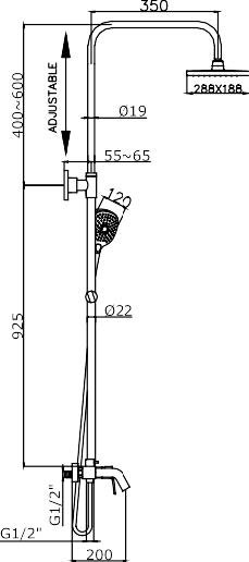 NOVA EV Azure Rain Faucet Shower Set 3 Way - Image 2