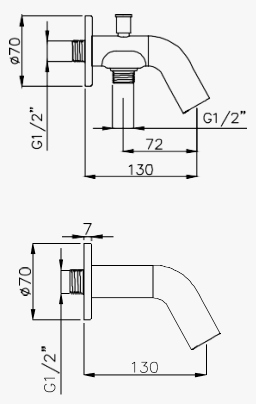 Rondo Concealed Bath Spout