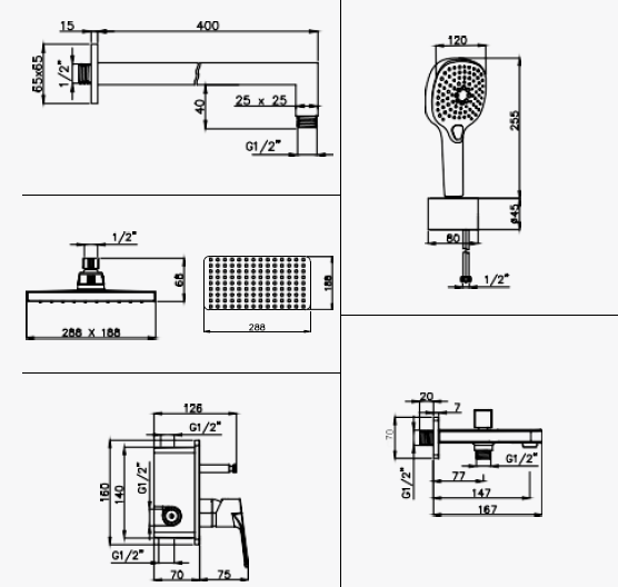 NOVA EV - Azure Comfort 2-Way Concealed Bath Faucet Set - Image 2